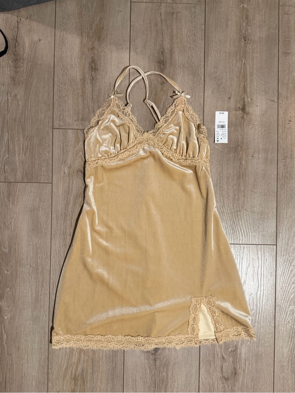 Pacsun Tan Lace Trim Mini Dress NWT